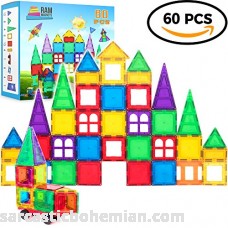 Magnetic Building Blocks 60 Piece Set Strongest Shape Tiles Toy Building Sets Magnets for Kids Suitable for Three Year Olds and Up 3D & 2D Logical Reasoning Game Educational Children's Block Toy B075FQSMRN